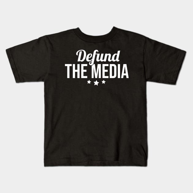 Defund The Media Anti Political Fake News Kids T-Shirt by TeeTeeUp